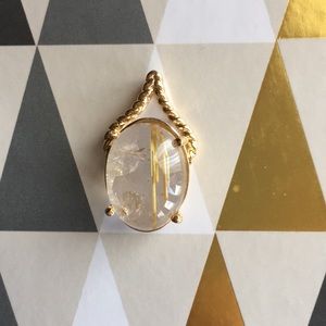 Rutilated Quartz Pendant 14k